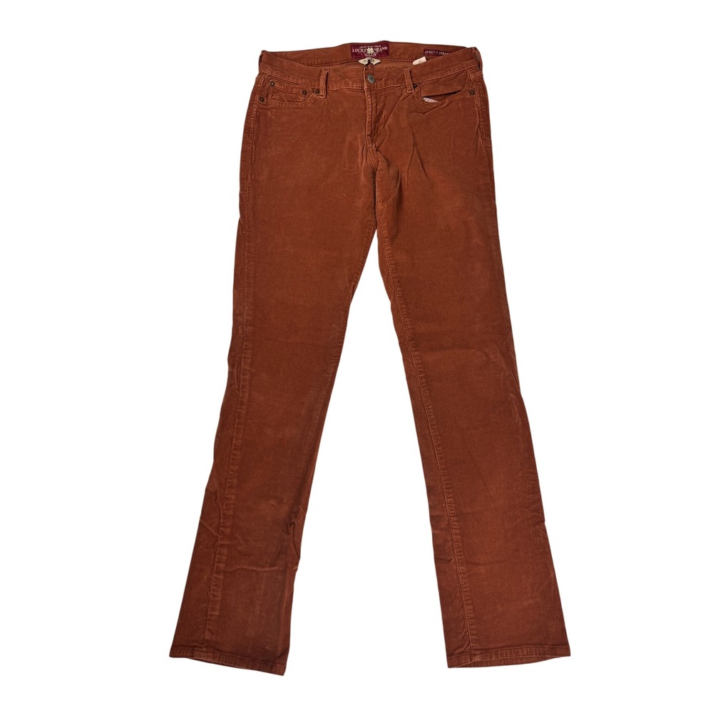 Lucky Brand Sweet N Straight Corduroy Pants Rust Brown 6/28 Straight Leg